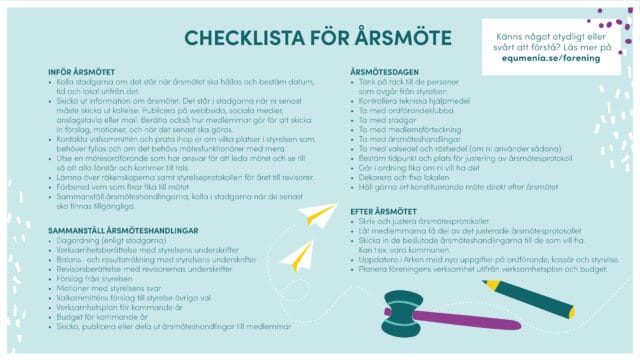 Checklista för föreningens årsmöte