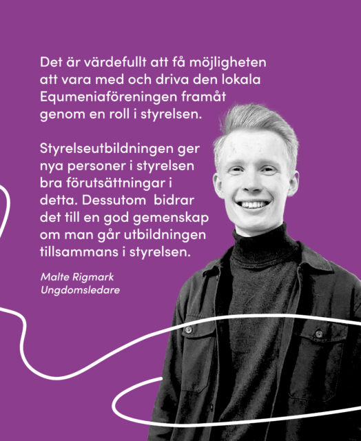 Bild på Malte, ungdomsledare som berättar om varför det var bra att gå styrelseutbildningen